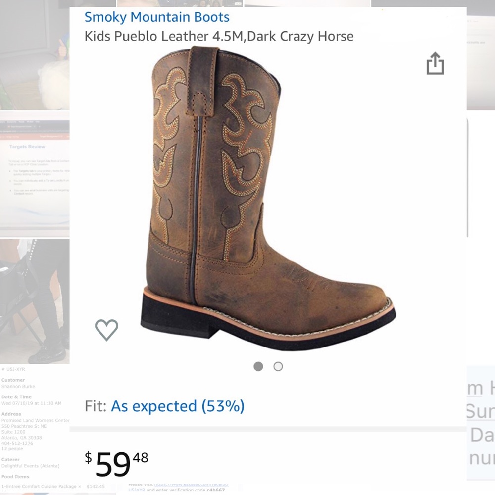 Girls western boots. Size 4.5. Never worn!